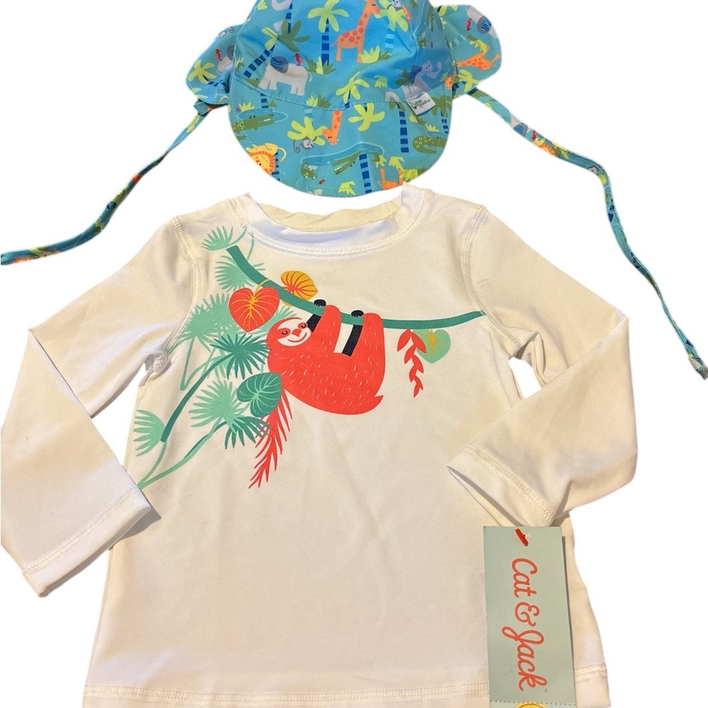 👶 Cat and Jack White Kids Shirt with Sloth Design